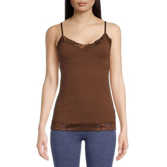 10/$25🦋 No Boundaries Hot Chocolate Lace Trim Cami - Size XXL - Picture 1 of 13